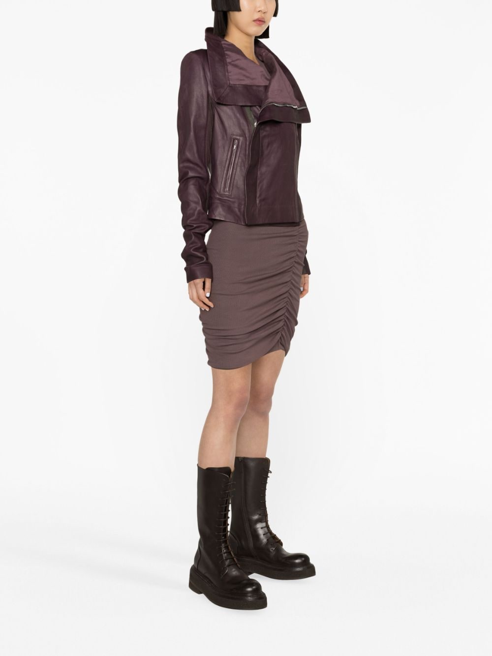 Shop Rick Owens Naska Double-breasted Leather Jacket In Violett