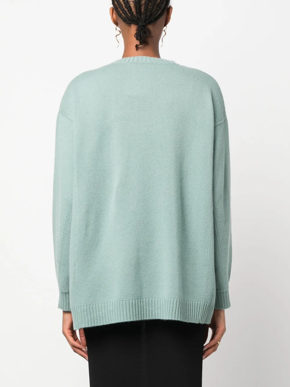 Max Mara Logo Wool Sweater In Green