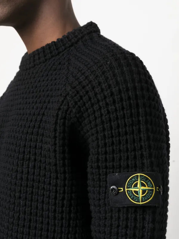 Black Waffle Knit Sweater, Knitwear