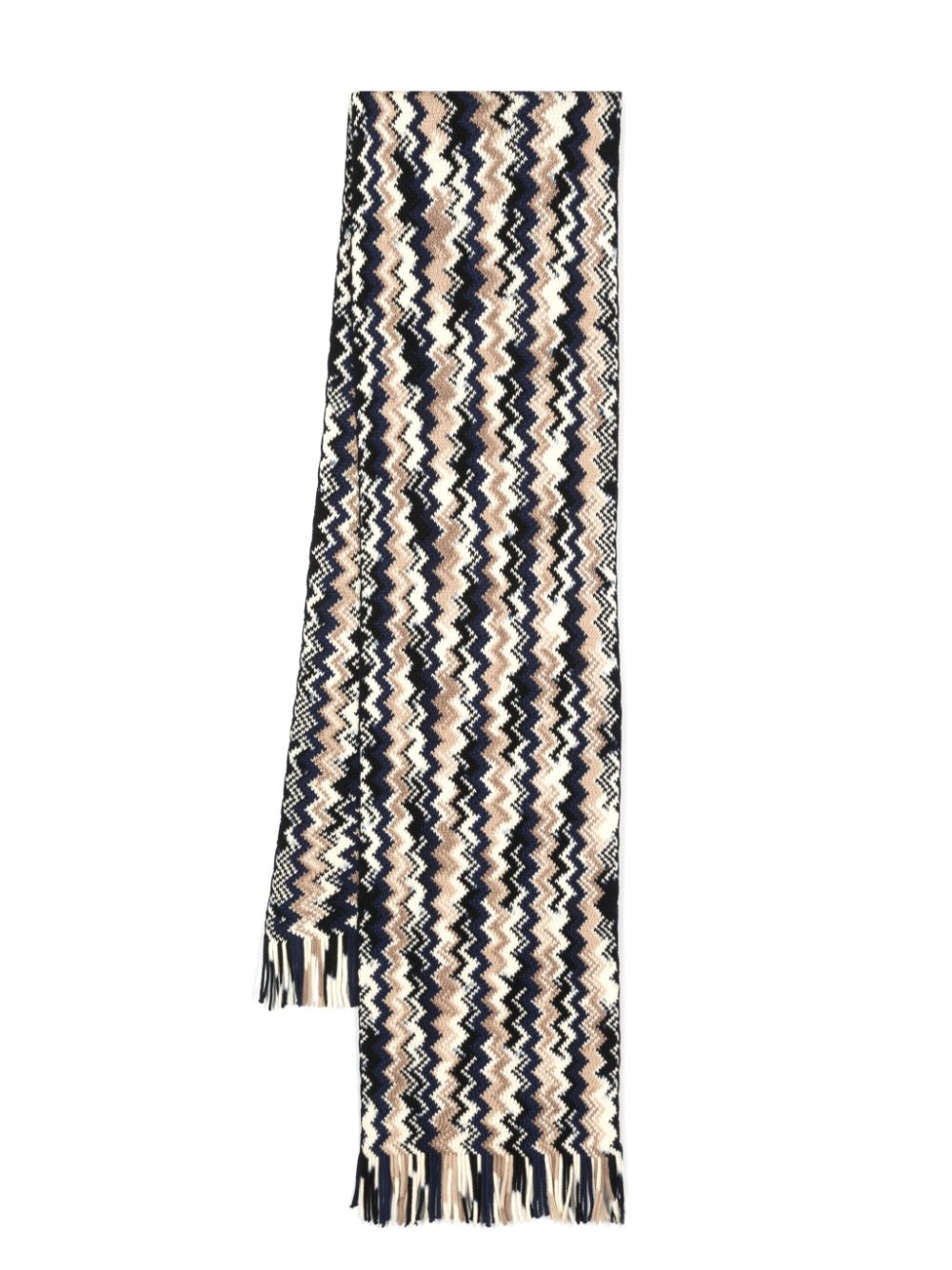 Missoni zigzag-print wool scarf - Neutrals