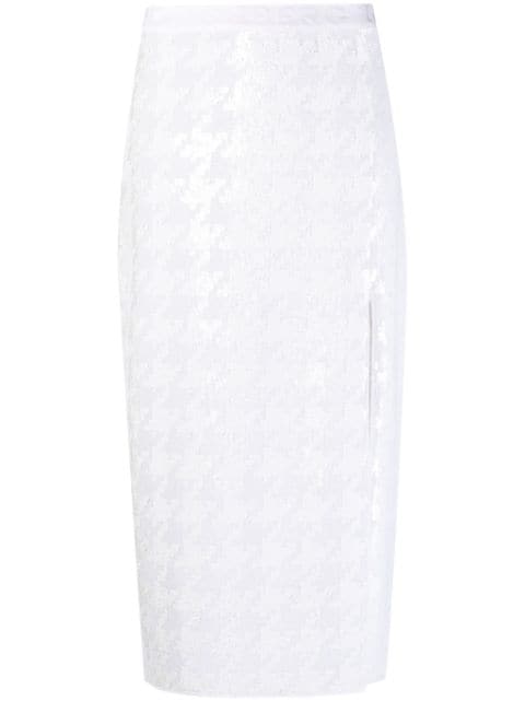 Iceberg sequin-embellished houndstooth skirt