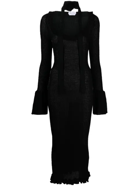 Blumarine ruffle-detailing ribbed-knit dress 