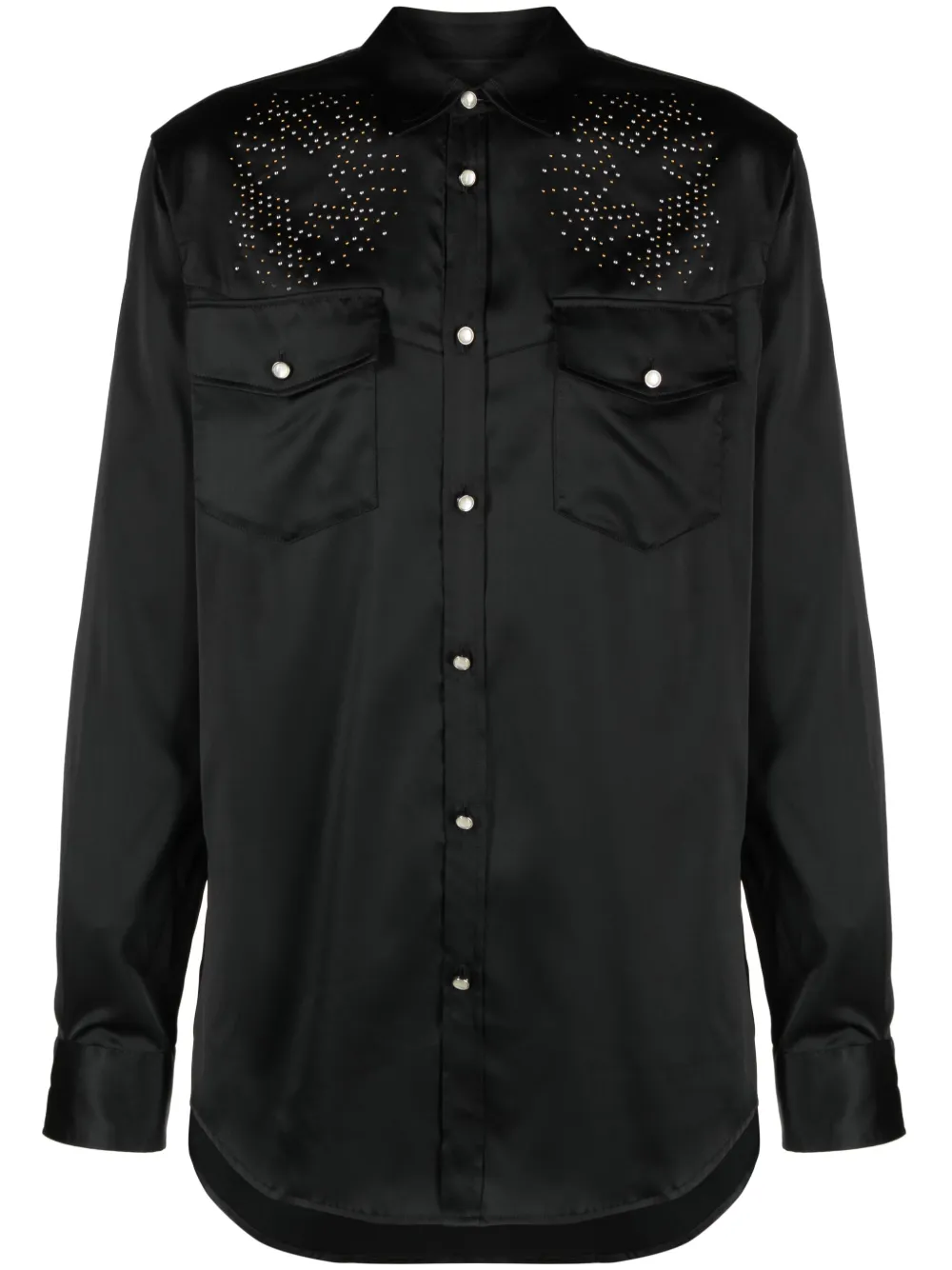 Dsquared2 Micro-stud Embellished Shirt In Black