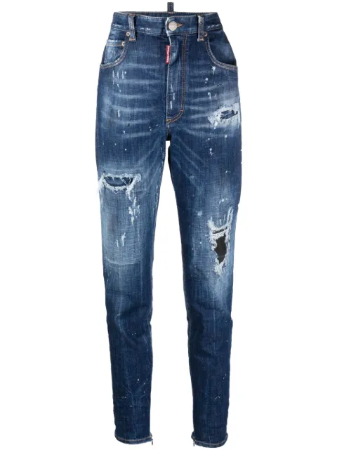 DSQUARED2 jeans ajustados con detalles rasgados
