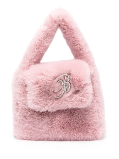 Blumarine logo-lettering textured-finish tote bag 
