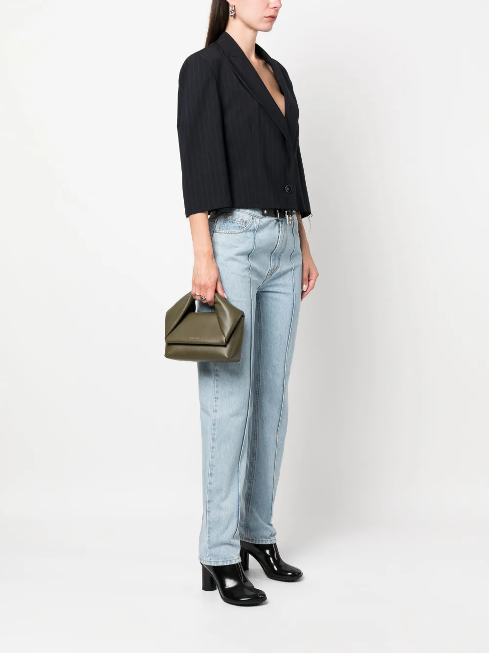 JW Anderson Twister leather tote bag - Groen