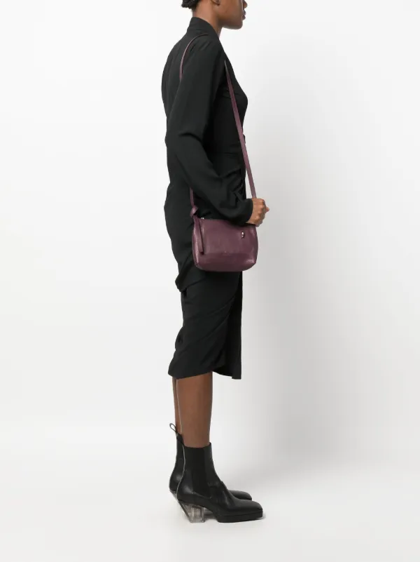 Rick Owens ロゴエングレーブ レザーショルダーバッグ