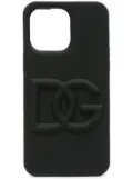 Dolce & Gabbana logo-embossed iPhone 14 Pro Max case - Black