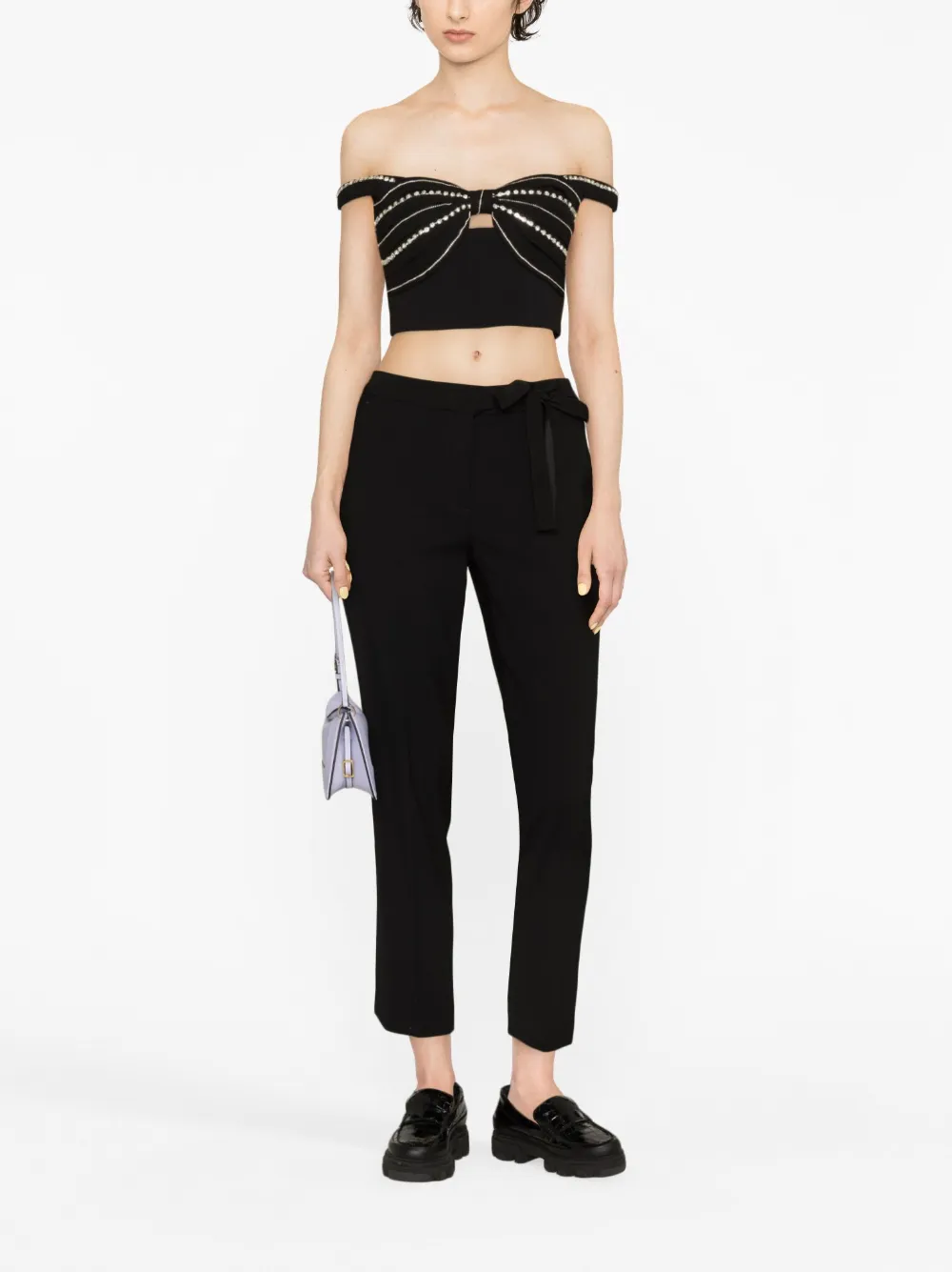 RED Valentino Broek met toelopende pijpen - Zwart