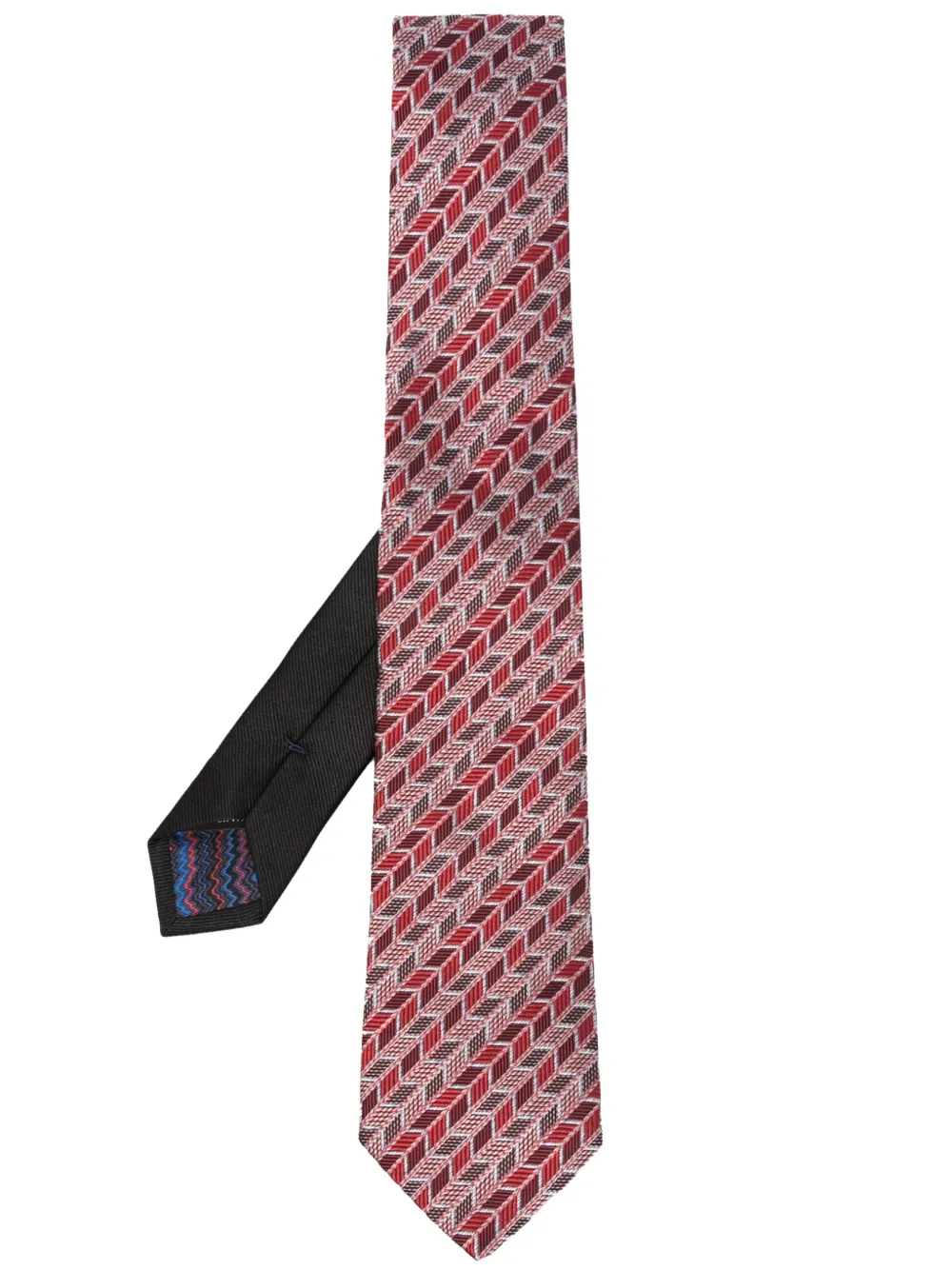 Missoni diagonal chevron-jacquard tie | Red | Image 1