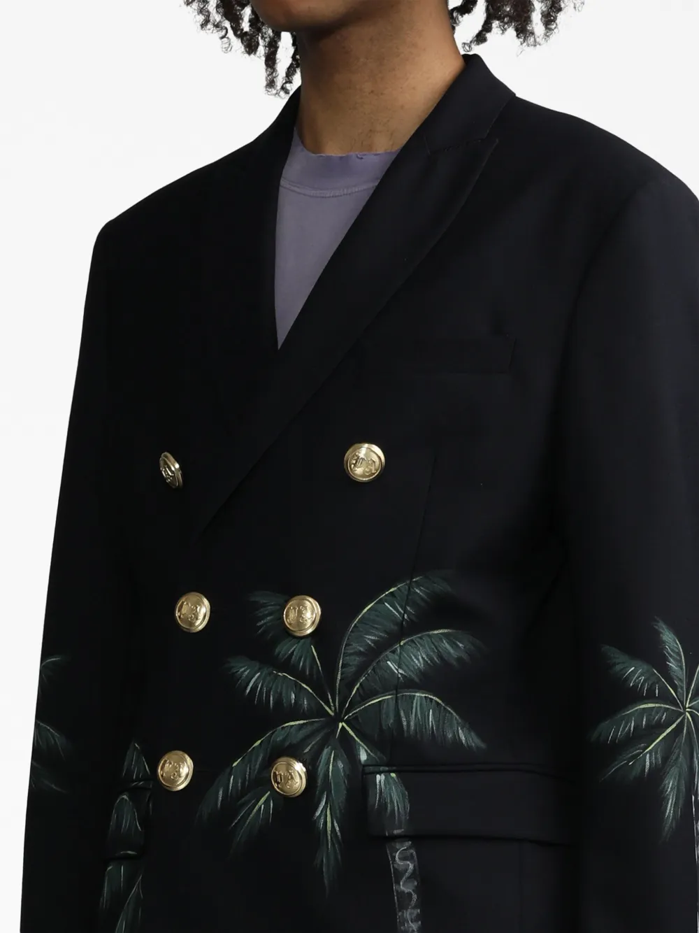Palm Angels Blazer met dubbele rij knopen Blauw