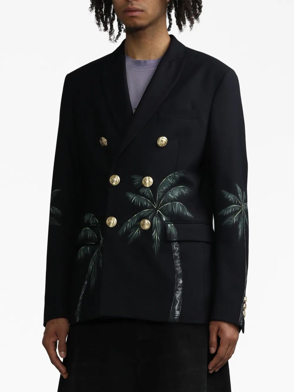Palm Angels Blazer met dubbele rij knopen Blauw