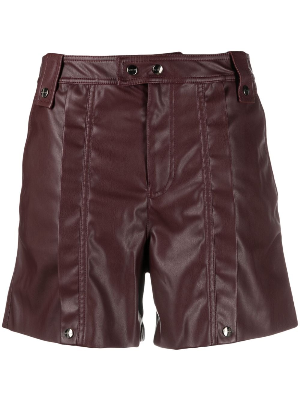 panelled faux-leather shorts