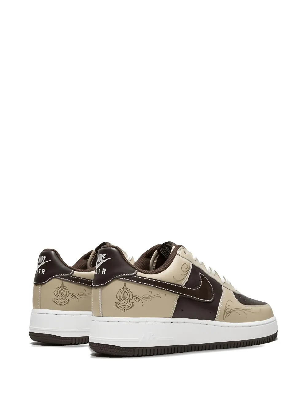 Nike Air Force 1 embroidered leather sneakers Brown