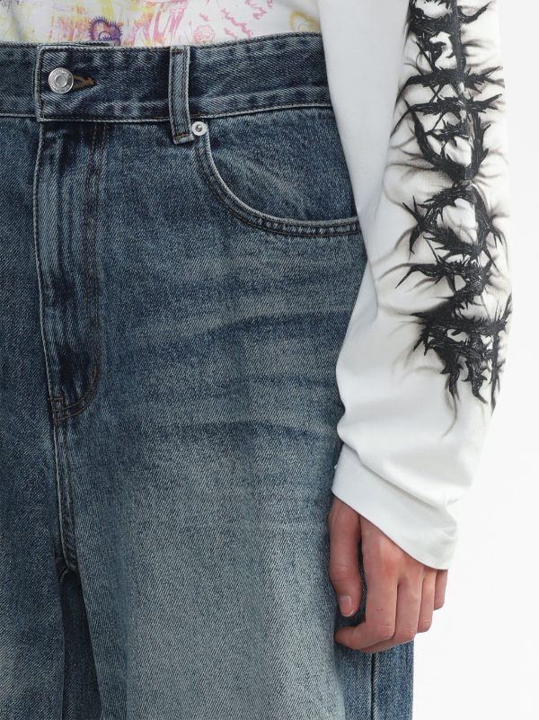 We11done Ripped straight-leg Jeans - Farfetch