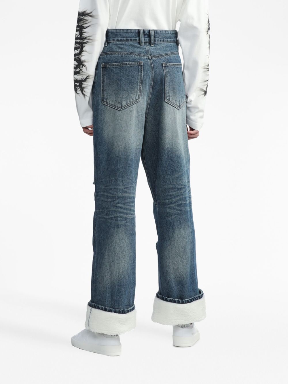 Shop We11 Done Ripped Straight-leg Jeans In Blue