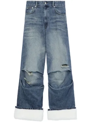 【関税込み】We11done ベージュ ストレートレッグ ジーンズ We11done Straight-Leg Jeans for Women - FARFETCH