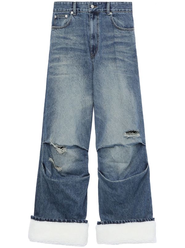 We11done Ripped straight-leg Jeans - Farfetch