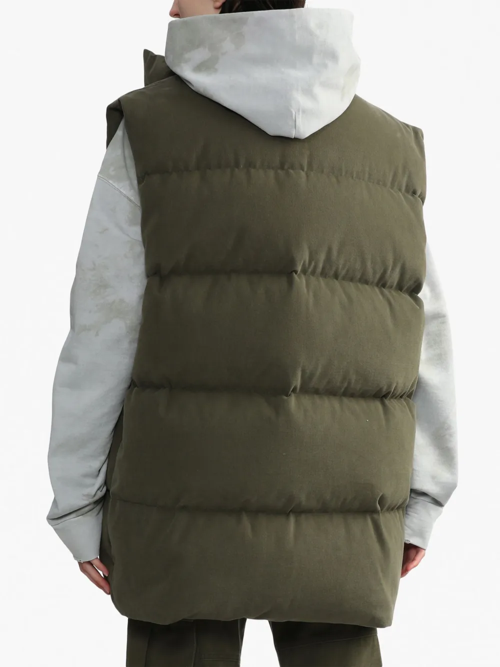 We11 Done High-neck Padded Gilet In Green