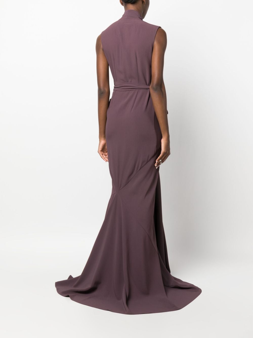 Shop Rick Owens V-neck Wrap Sleeveless Gown In Purple