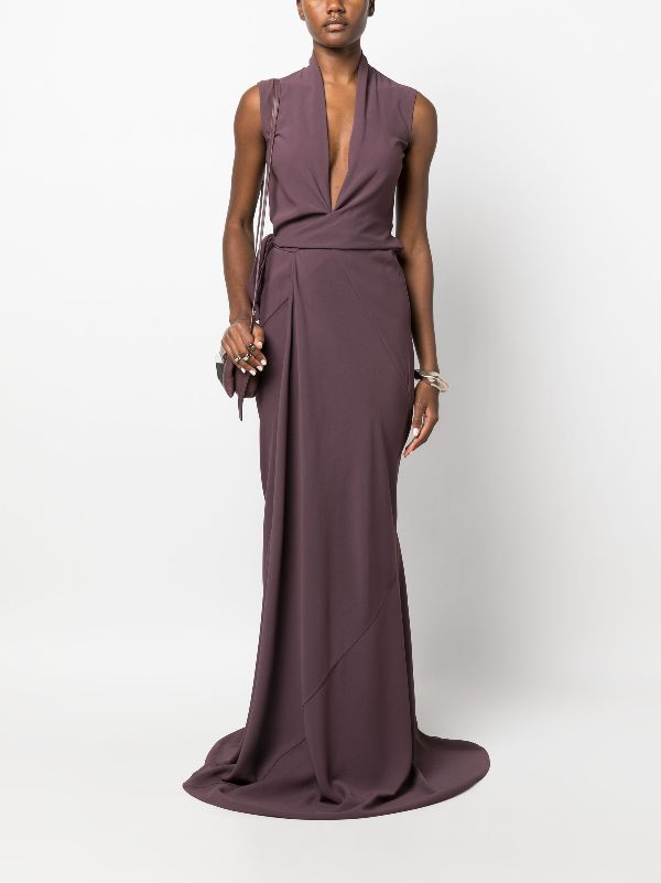 Wrap hot sale evening gown