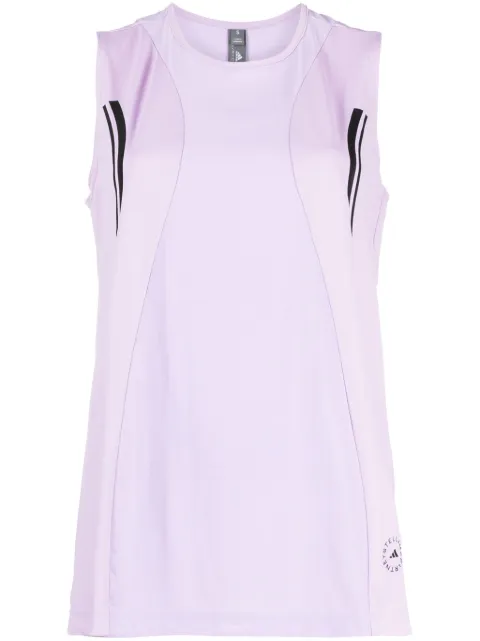 adidas by Stella McCartney logo-print stripe-detail tank top