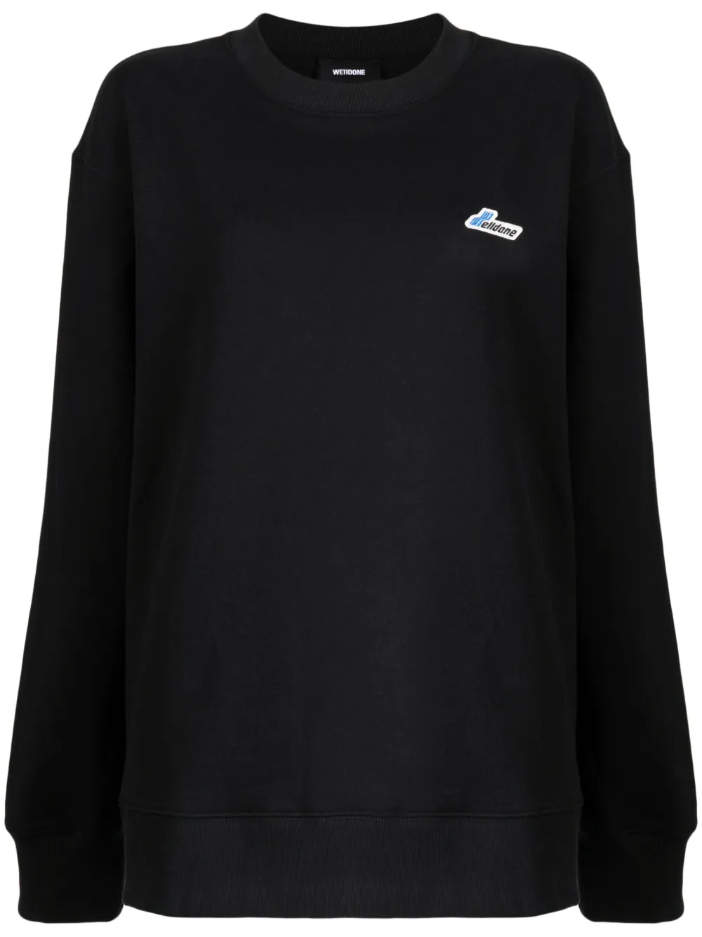 We11done logo-patch cotton sweatshirt – Black