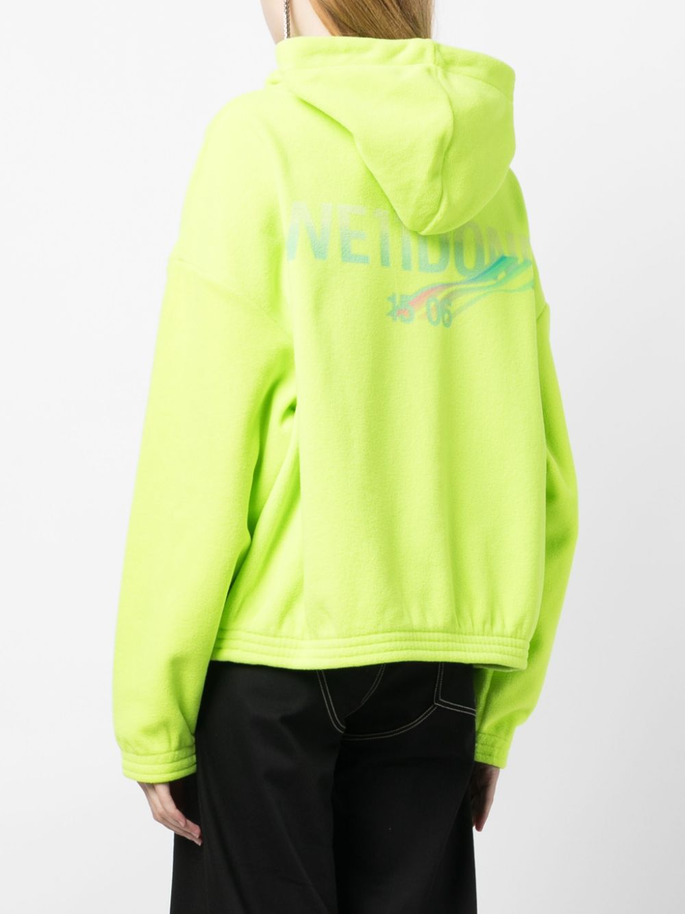 Neon yellow zip online up hoodie