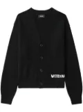 We11done logo-print V-neck jumper - Black