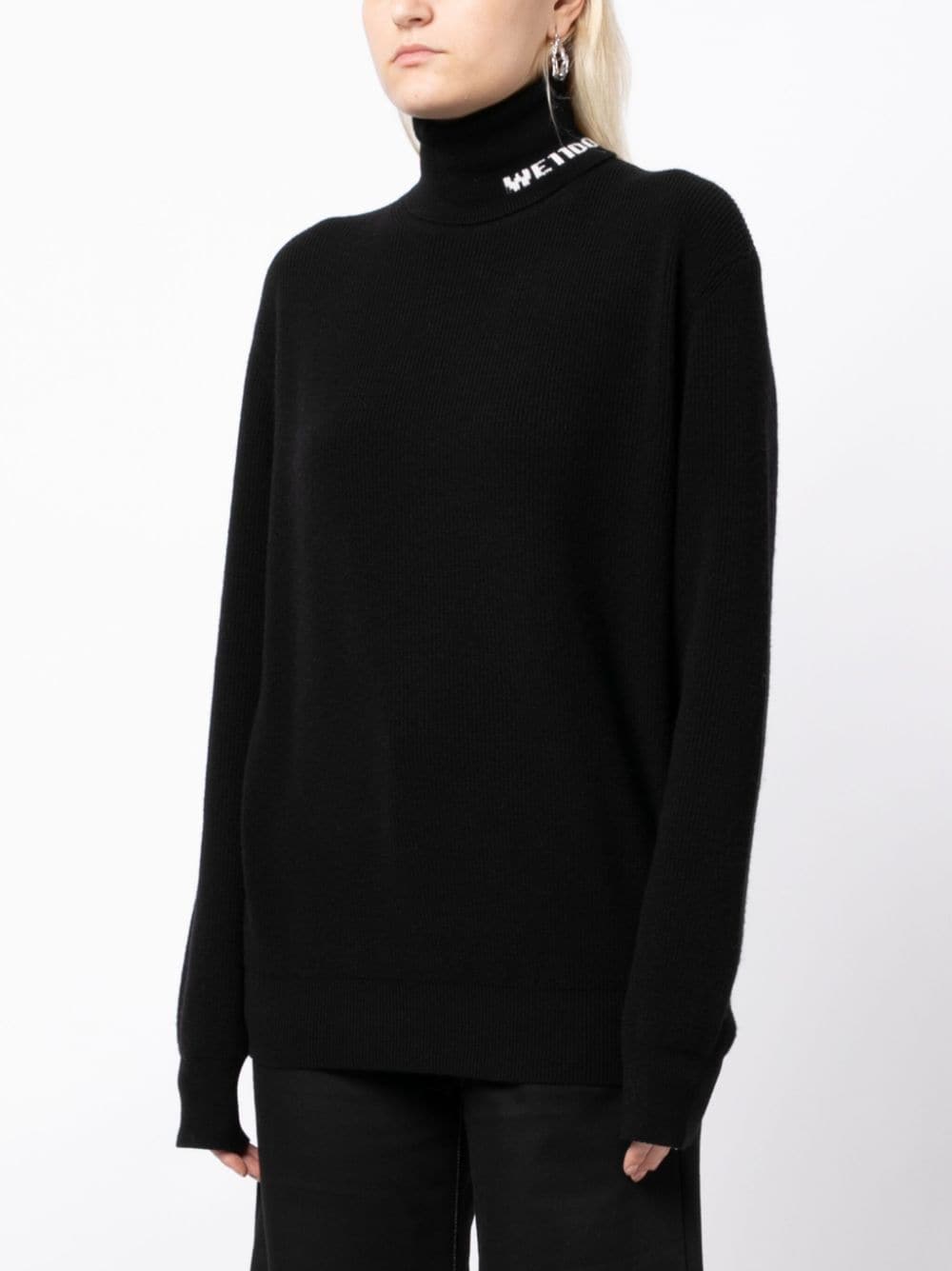Shop We11 Done Intarsia-knit Roll-neck Jumper In Black