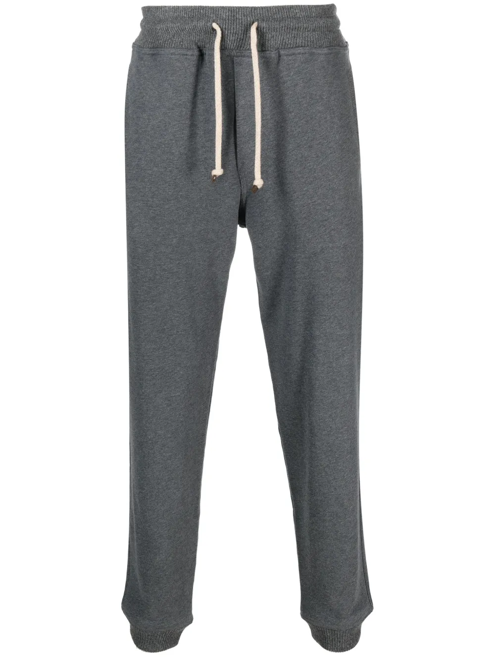 Brunello Cucinelli drawstring-waistband mélange-effect trousers | Grey | Image 1