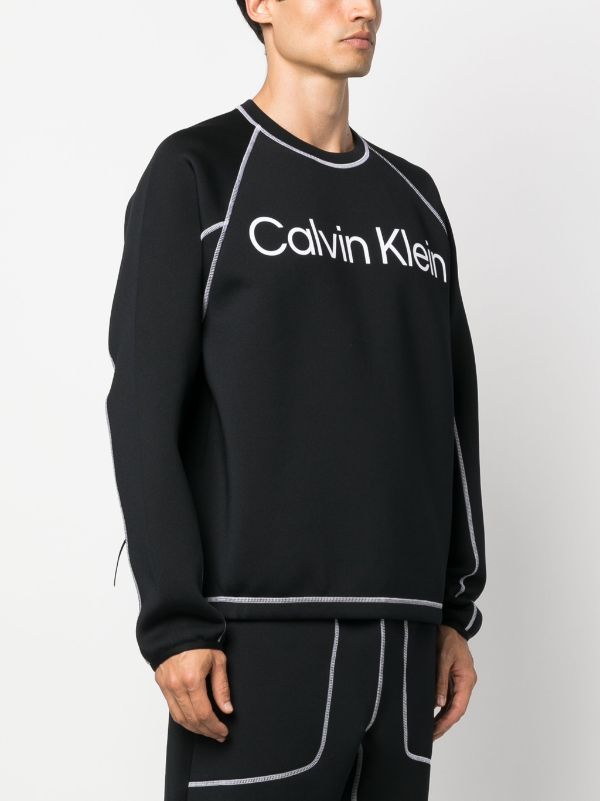 Calvin Klein logo print round neck Sweatshirt Farfetch