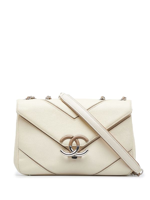 CHANEL Pre-Owned Large Chevron Classic Flap Shoulder Bag - Farfetch