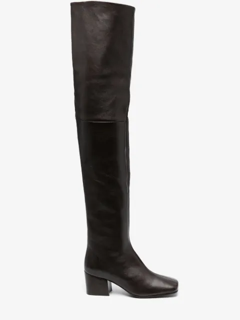 LEMAIRE 60mm leather thigh-high boots