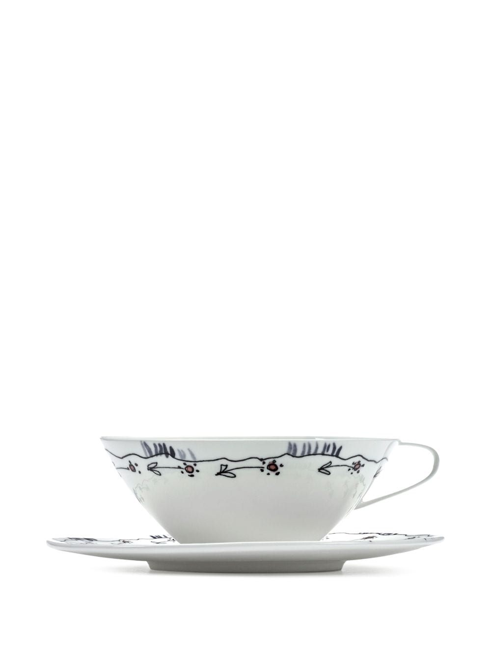 Shop Serax X Marni Midnight Flowers Teacup And Saucer In White