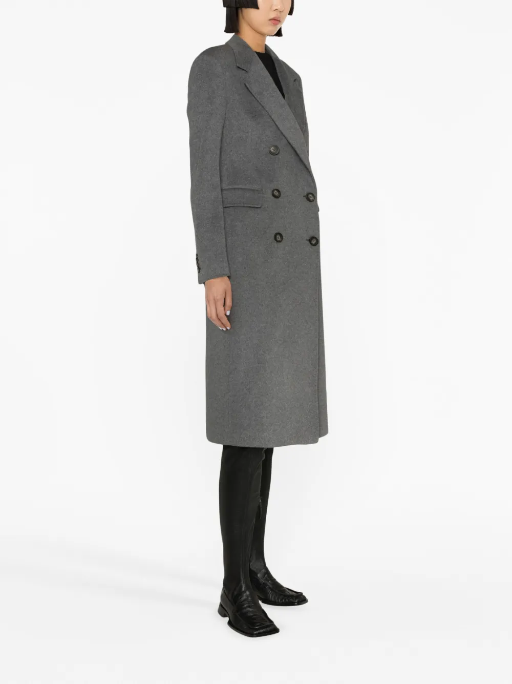 double-breasted cashmere coat