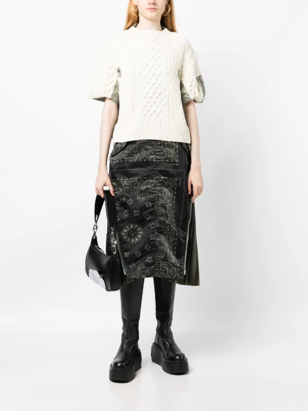 Sacai パネル ショートスリーブ ニットトップ - Farfetch