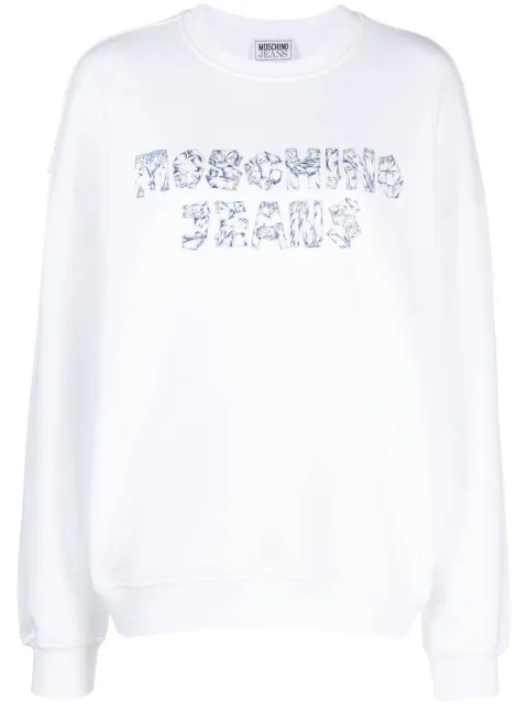 MOSCHINO JEANS logo-print cotton sweatshirt
