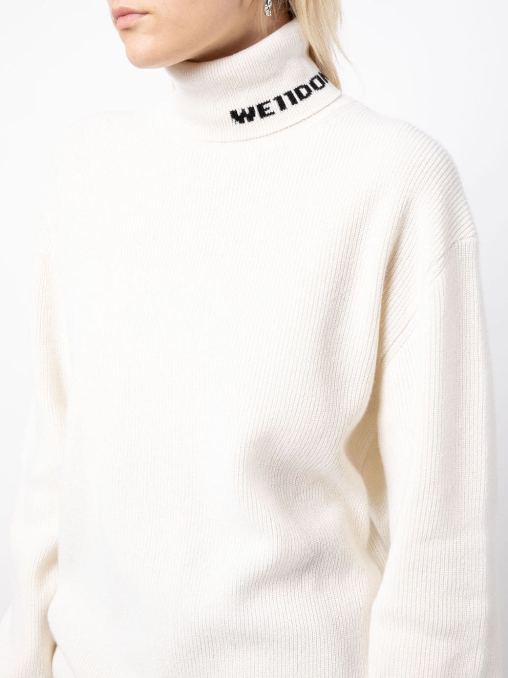 Shop We11 Done Intarsia-knit Roll-neck Jumper In White