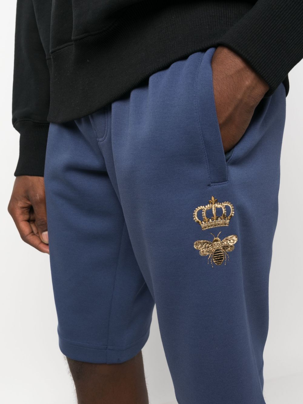 Shop Dolce & Gabbana Drawstring-waist Jersey Shorts In Blue