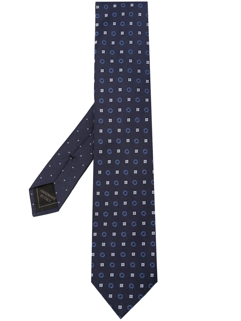 Brioni geometric-embroidered silk tie