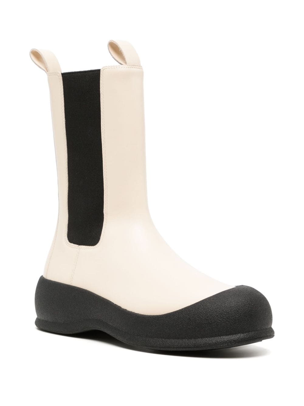 Shop Bally Flat Leather Boots In White