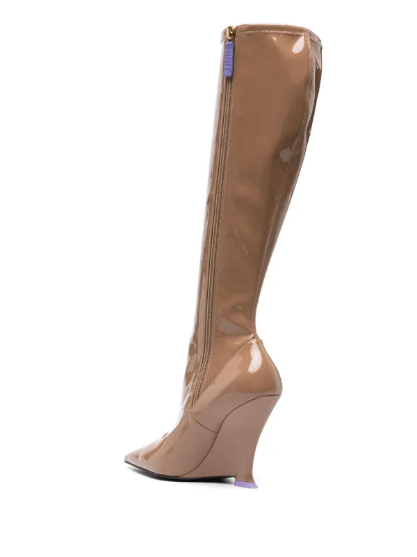 Nude wedge boots new arrivals