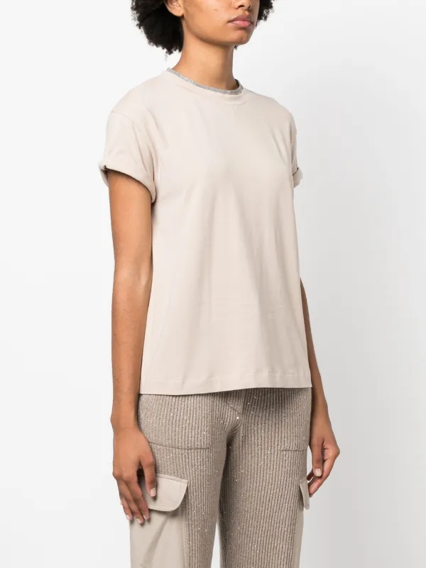ブルネロクチネリ Tシャツ モニーレ Brunello Cucinelli モニーレ Tシャツ | ニュートラル | FARFETCH JP