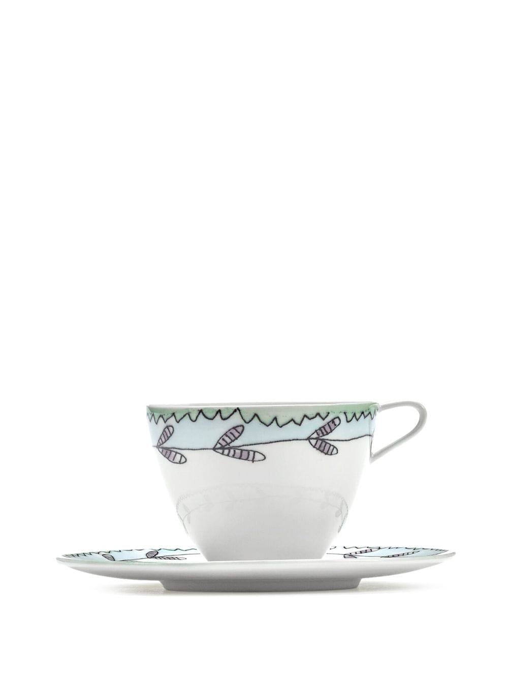 Shop Serax X Marni Midnight Flowers Coffee Cup And Saucer In White
