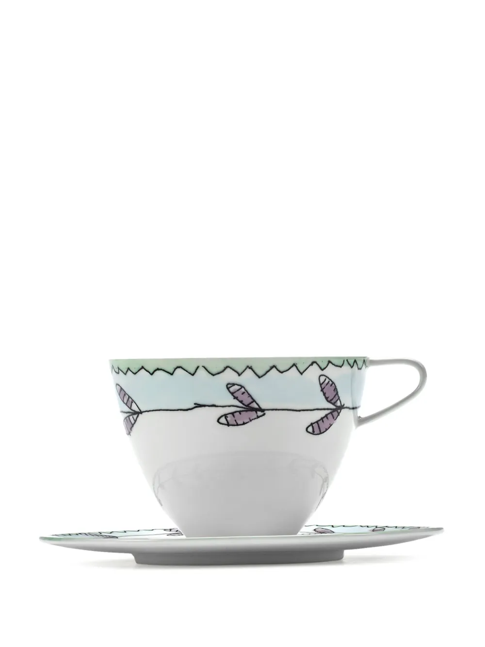 Shop Serax X Marni Midnight Flowers Cappuccino Cup And Saucer In White