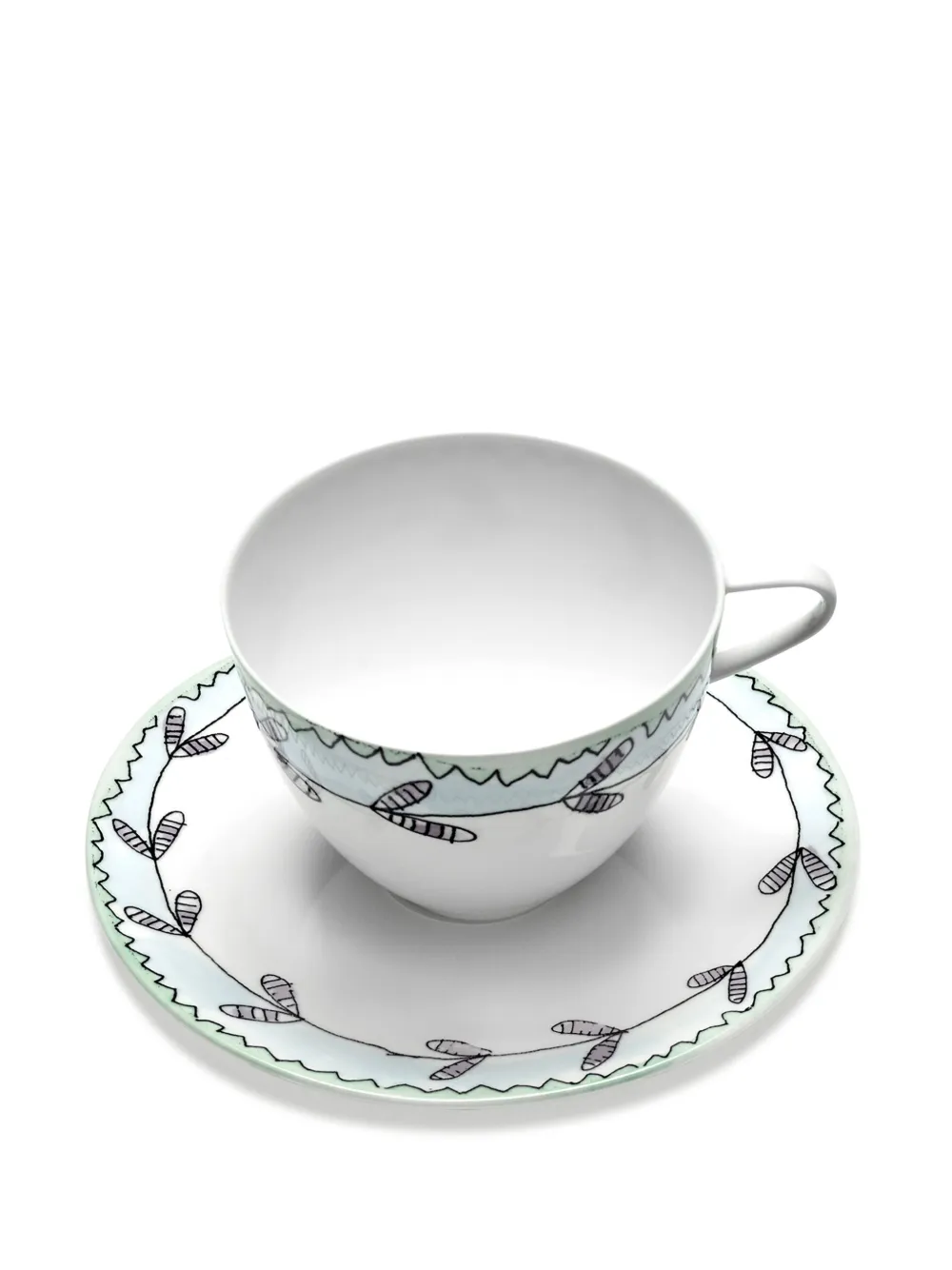 Shop Serax X Marni Midnight Flowers Cappuccino Cup And Saucer In White