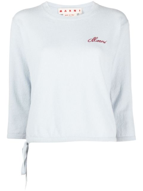 Marni logo-embroidered cashmere jumper Women