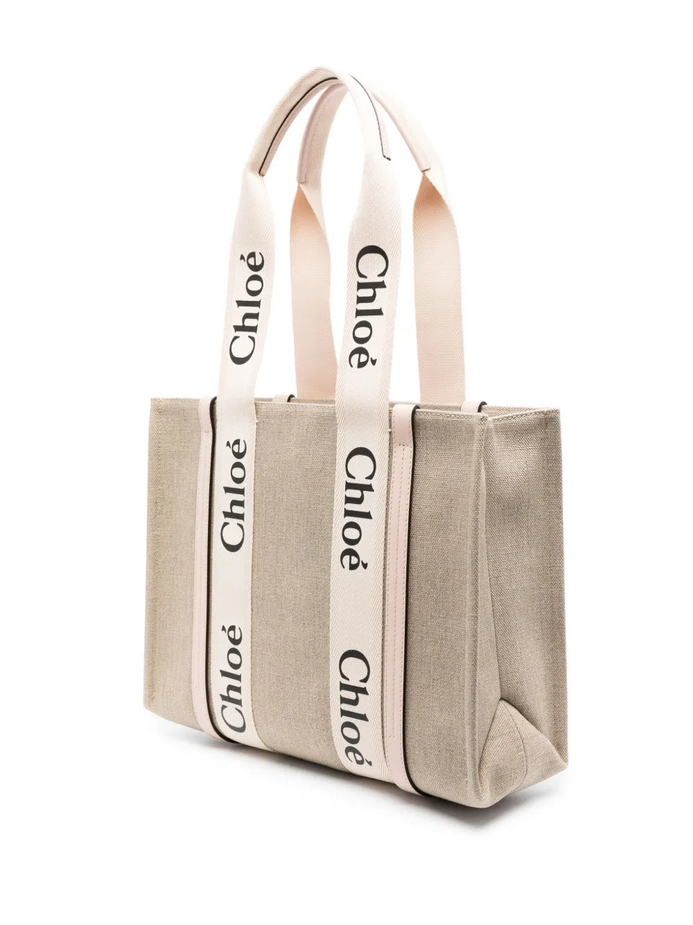 Shop Chloé Medium Woody Tote Bag In Neutrals