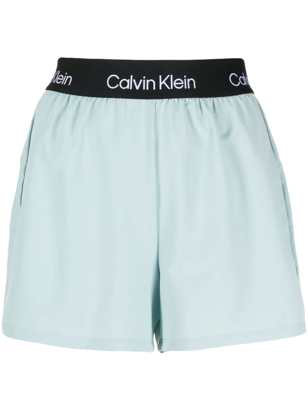 calvin klein short à bande logo - vert